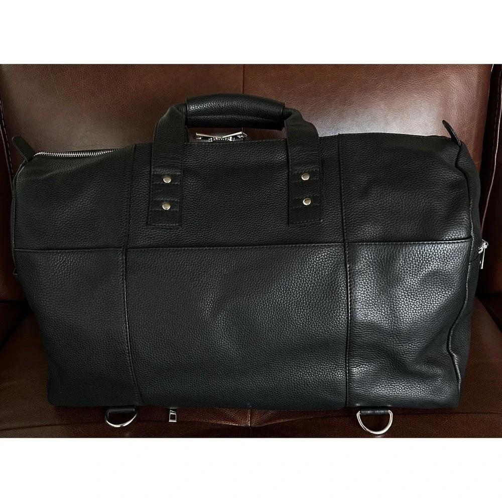 Kreya Archer Convertible Bag Black Pebbled Leather Duffel Backpack 3-in-1 Travel